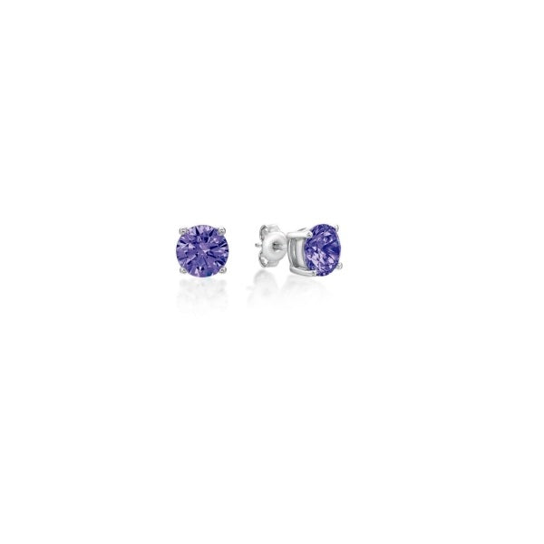 Parrys Jewellers Sterling Silver February Birstone Earrings