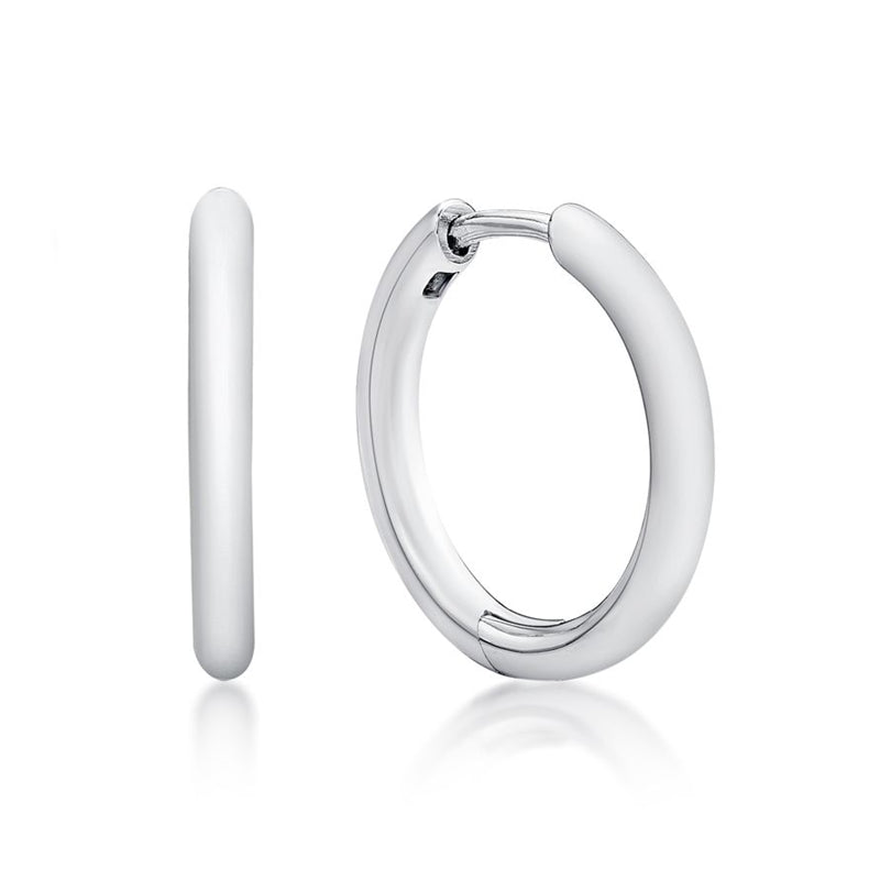Parrys Jewellers Sterling Silver 16mm I.D. Tube Huggie Earrings