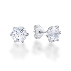 Sterling Silver 7Mm Rd 6 Claw Cz Stud
