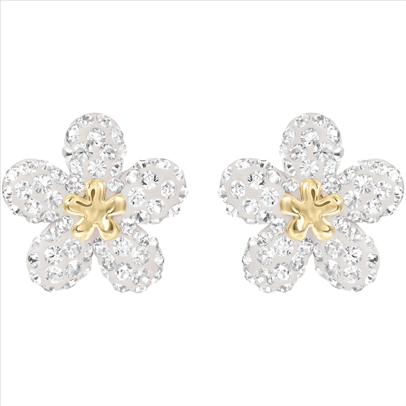 Swarovski Tough Stud Earrings Flower, Yellow, Mixed metal finish 5136838