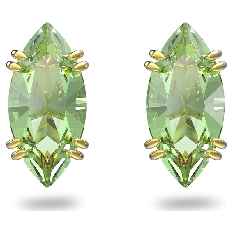 Swarovski Gema Stud Earrings Green, Gold-Tone Plated 5614453