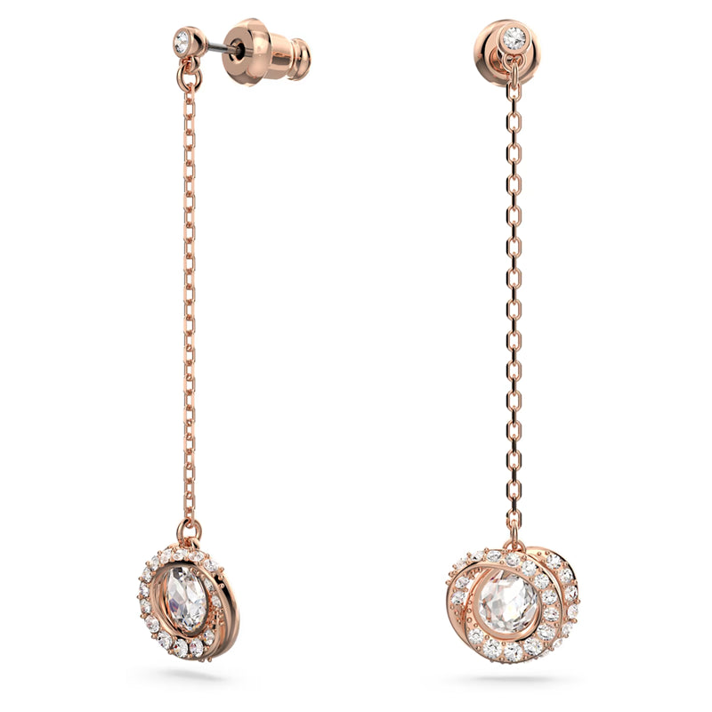 Swarovski Generation Drop Earrings Long, White, Rose Gold-Tone Plated 5636516
