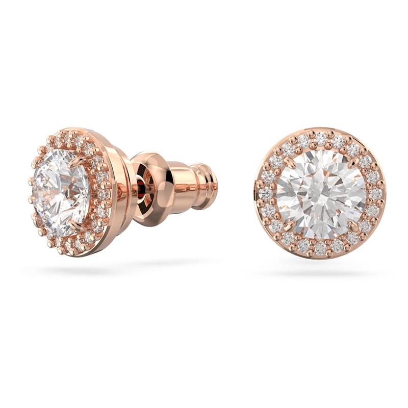 Swarovski Constella Stud Earrings Round Cut, Pavé, White, Rose Gold-Tone Plated 5636275