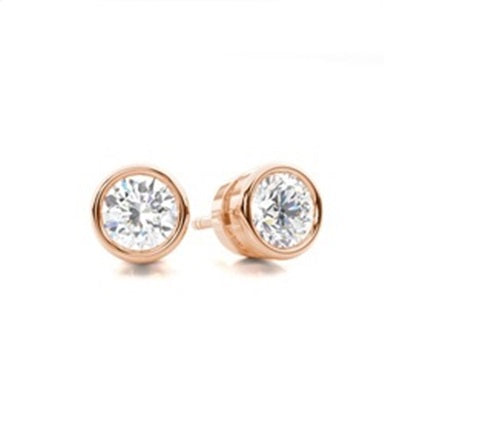 Parrys Jewellers Rose Gold Plated 6.5mm Bezel Set Stud