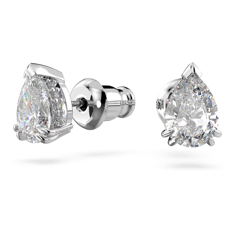 Swarovski Millenia Stud Earrings Pear Cut, White, Rhodium Plated 5636713