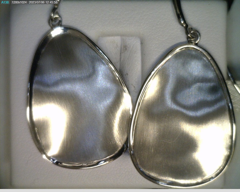 Parrys Jewellers Sterling Silver Pear Drop Brushed Finished Earrings