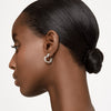 Swarovski Matrix Hoop Earrings Heart, Small, White, Rhodium Plated 5653170