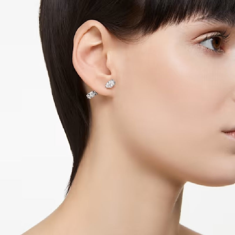 Swarovski Mesmera bar earrings Mixed cuts, White, Rhodium plated 5661682