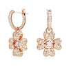 Swarovski Idyllia drop earrings Clover, White, Rose gold-tone plated 5674212