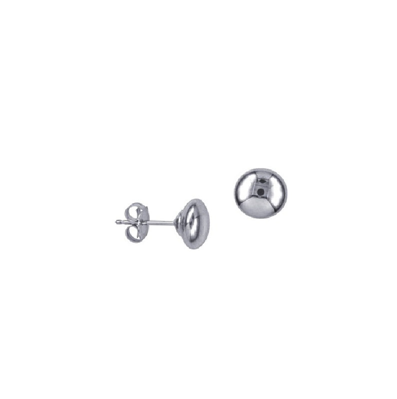 Sterling Silver 6mm Heavy Flattened Ball Studs
