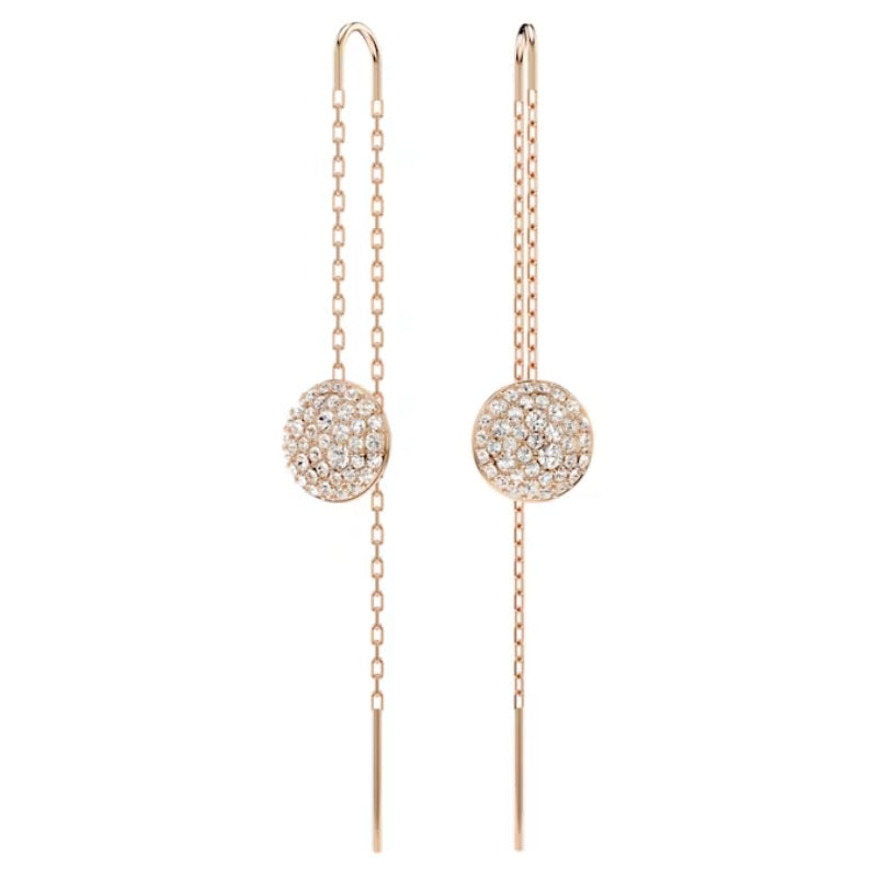 Swarovski Meteora drop earrings White, Rose gold-tone plated 5689427