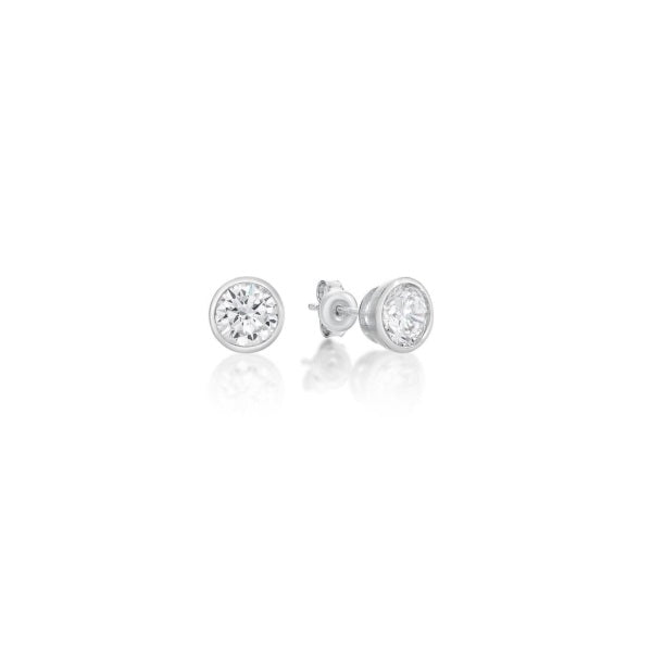 April Birthstone Bezel Earrings
