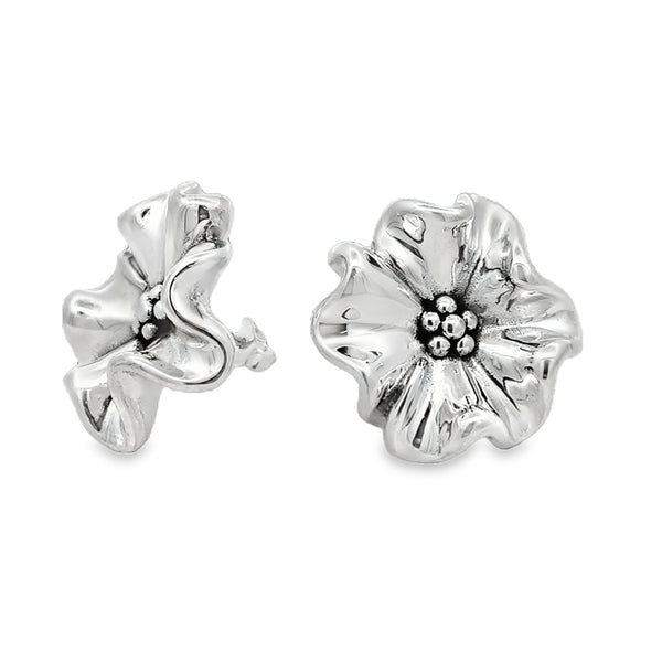 Parrys Jewellers Sterling Silver Large Flower Stud Earrings