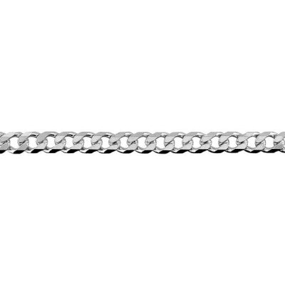 S/S Bevelled Curb Diamond Cut Chain 50cm