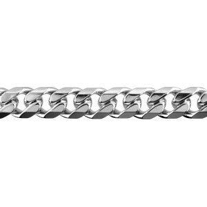 S/S Bevelled Curb Diamond Cut Chain 55cm