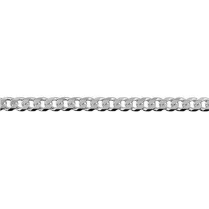 Parrys Jewellers Sterling Silver Bevelled Curb Diamond Cut Chain 60cm