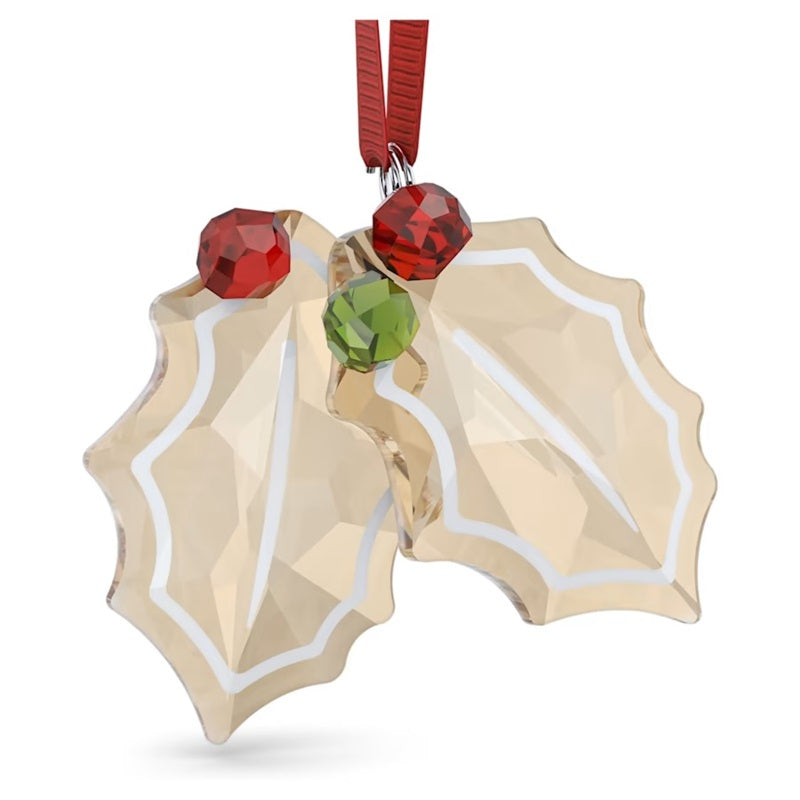 Swarovski Holiday Cheers Gingerbread Holly Leaves Ornament 5656277