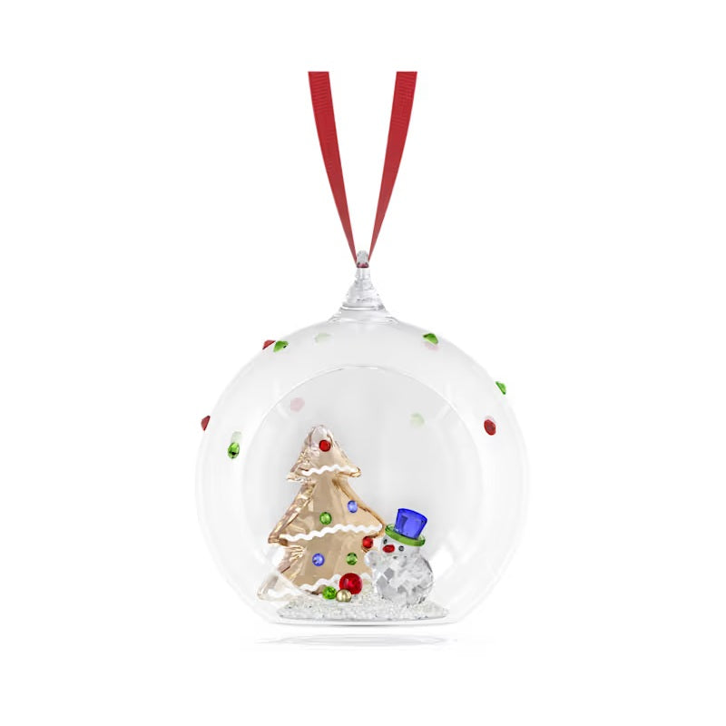 Swarovski Holiday Cheers Tree and Snowman Ball Ornament 5701509